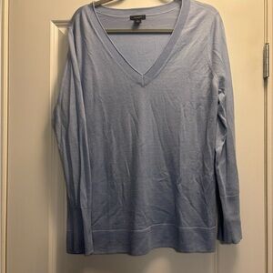 Halogen Pale Blue Lightweight Merino Wool blend Crewneck Sweater Size 1X